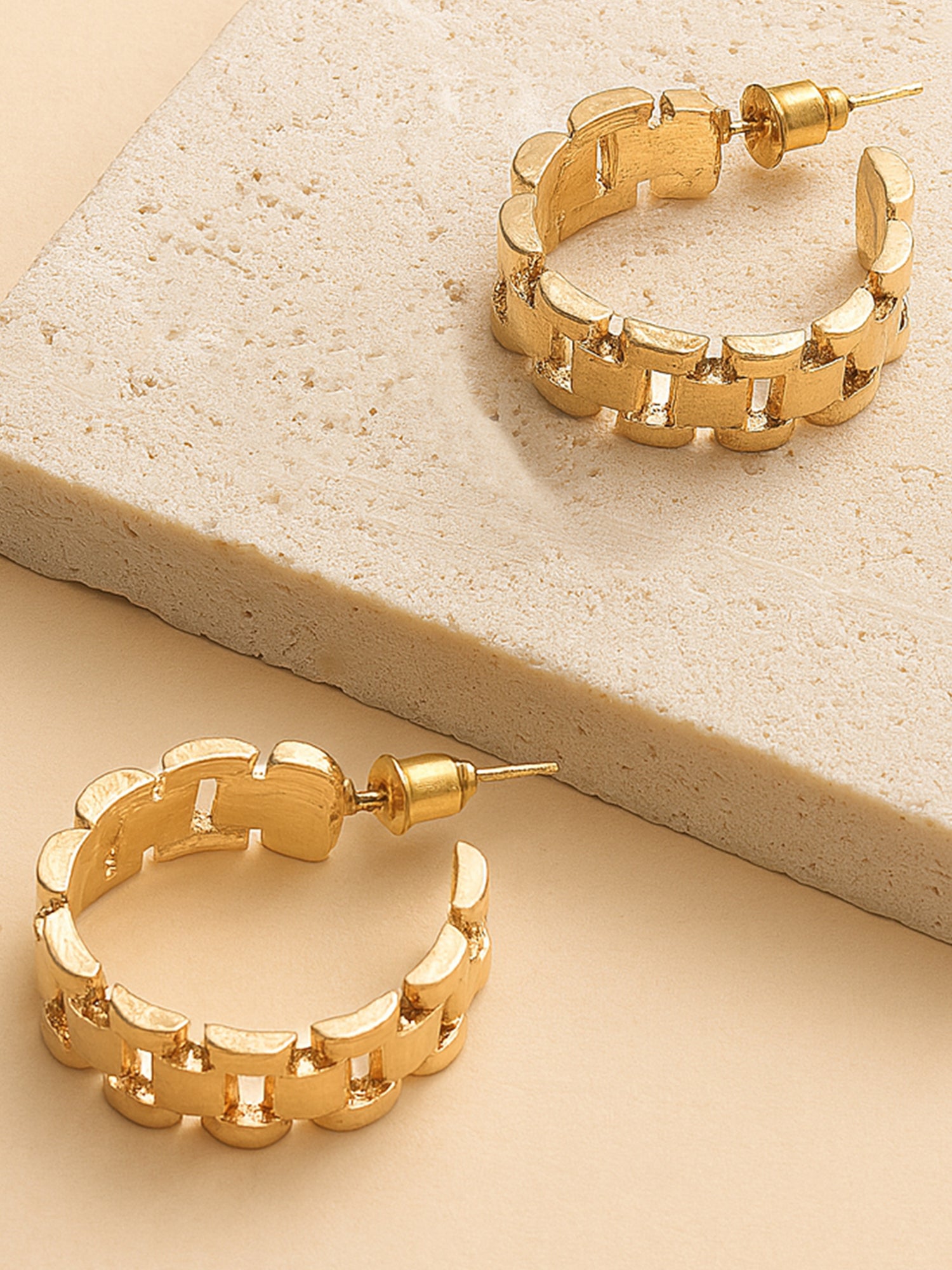 Bohey by KARATCART Gold Plated Hoop Earrings for Women