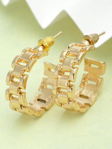 Bohey by KARATCART Gold Plated Hoop Earrings for Women