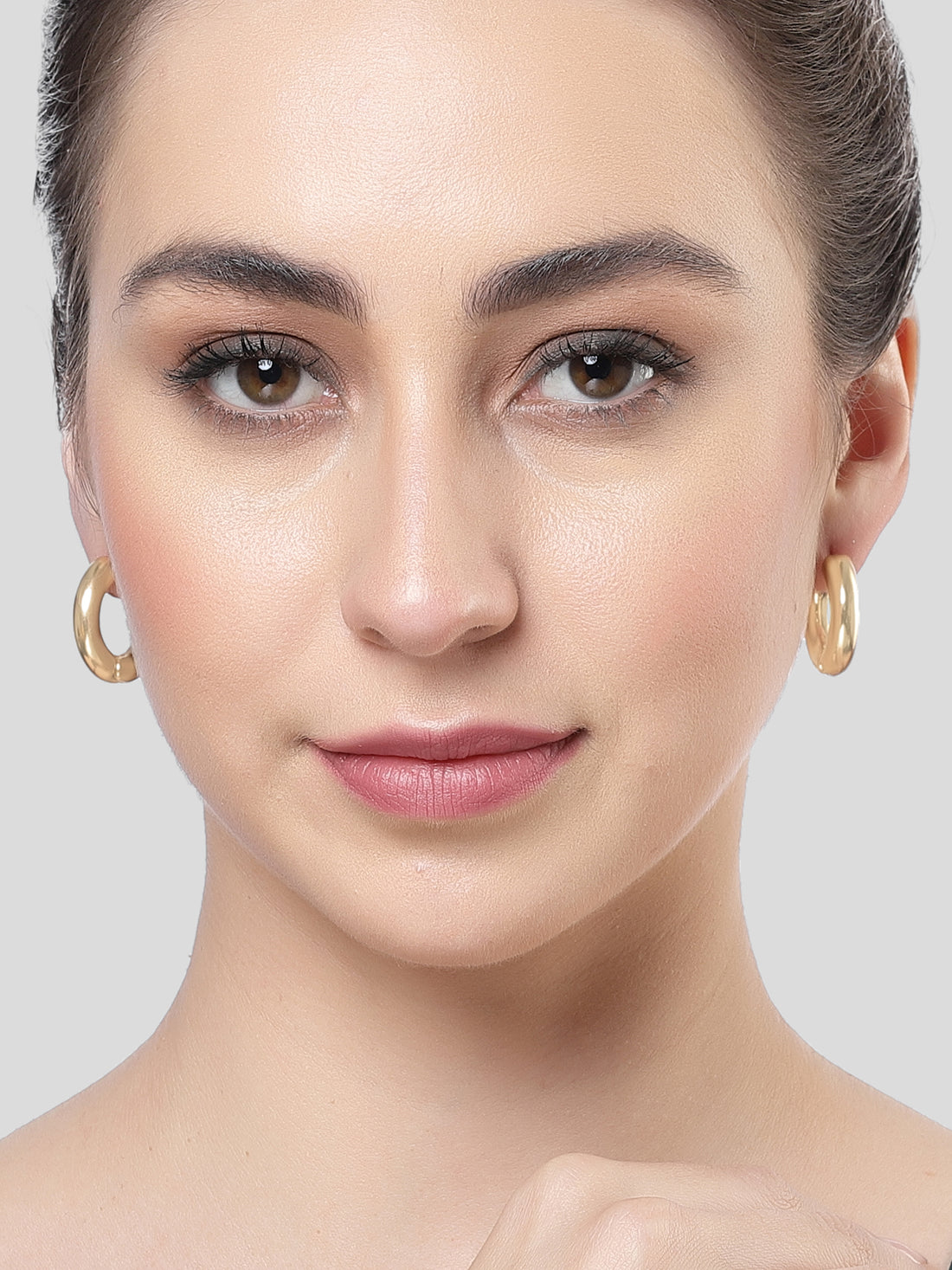 Bohey by KARATCART Gold-Plated Small Hoop Earrings for Women