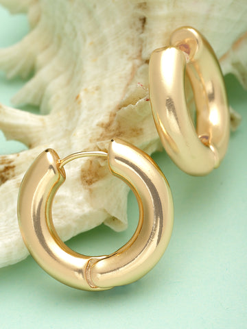 Bohey by KARATCART Gold-Plated Small Hoop Earrings for Women