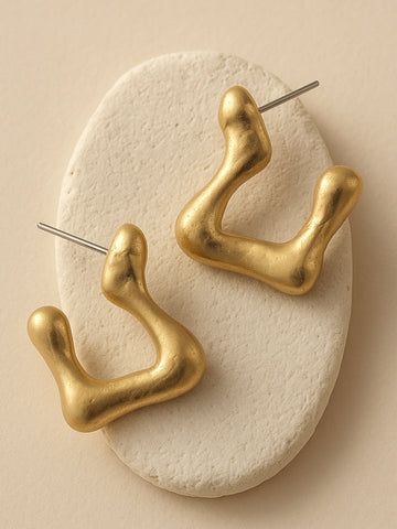 Bohey by KARATCART Gold Plated Half Hoop Earring for Women