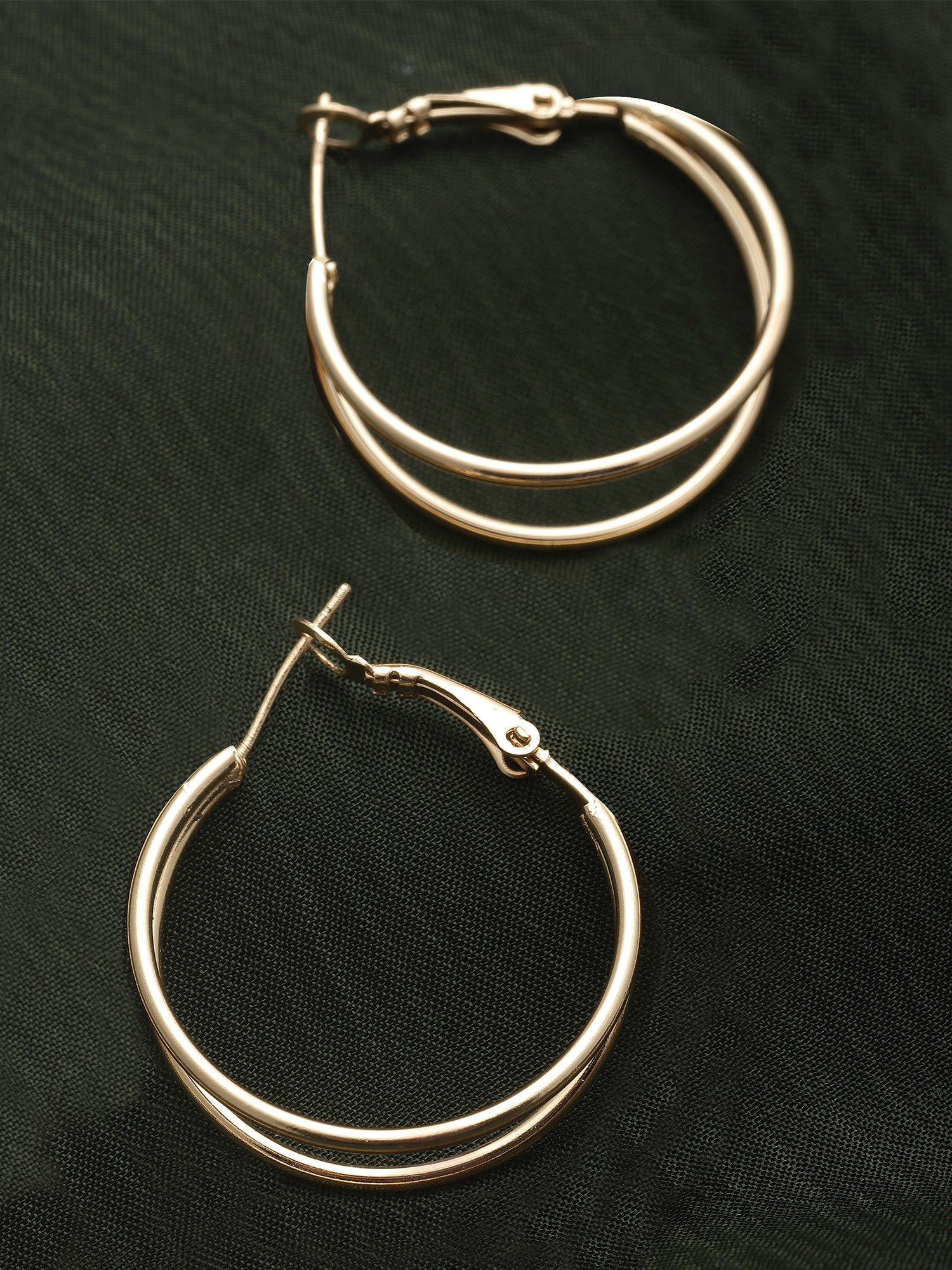 Bohey by KARATCART Gold-Plated Contemporary Hoop Earrings for Women