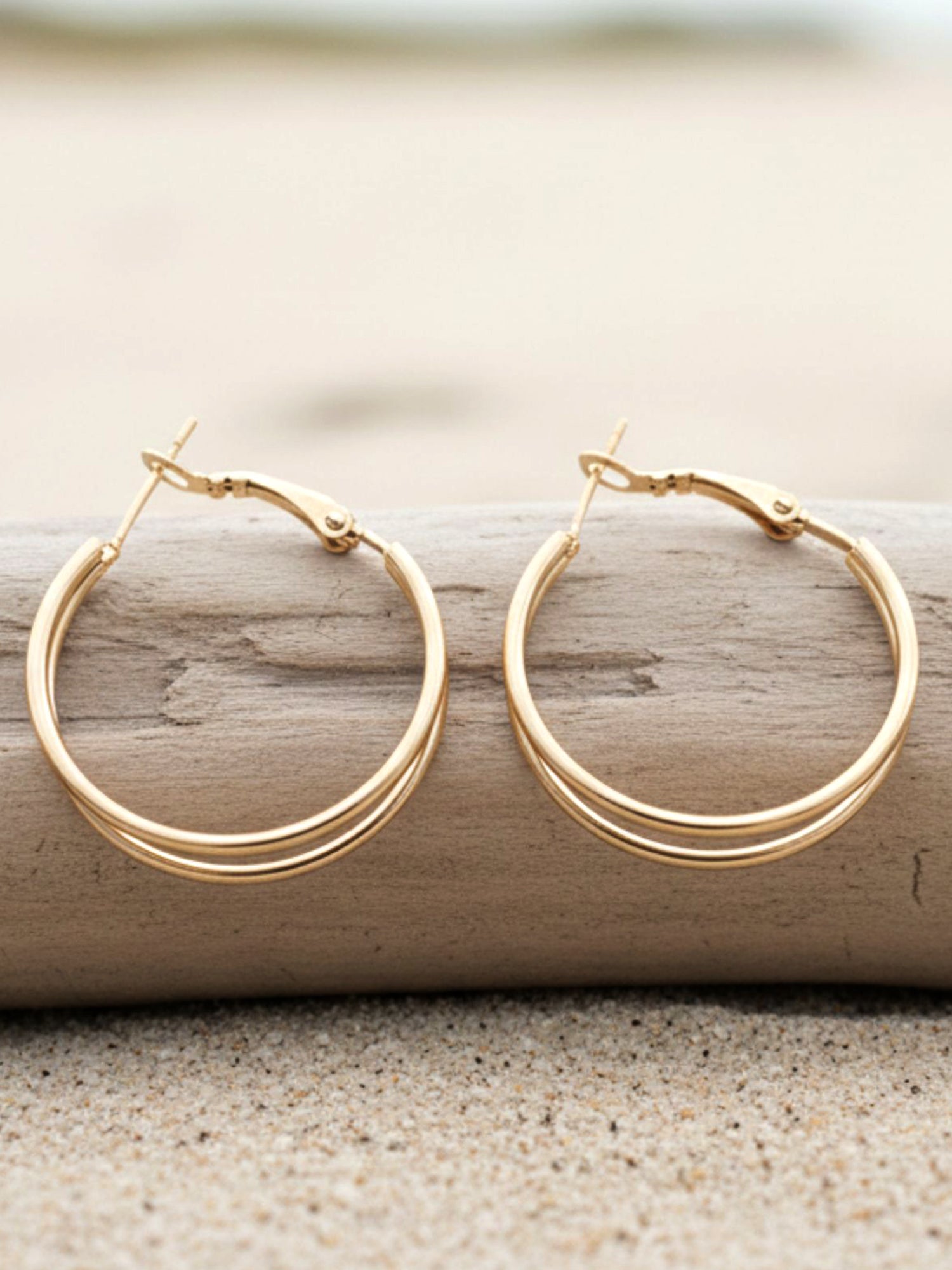 Bohey by KARATCART Gold-Plated Contemporary Hoop Earrings for Women