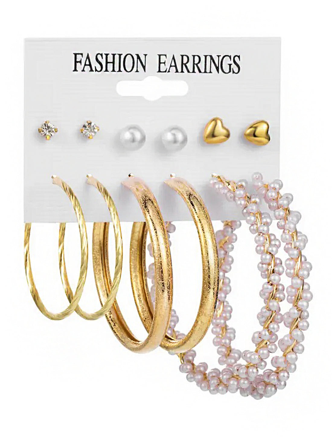 Bohey by KARATCART Gold Plated Set of 6 Hoop and Stud Fashion Earrings for Women