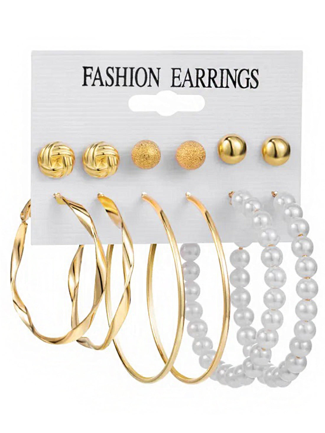 Bohey by KARATCART Gold-Toned Set of 6 Combo Contemporary Hoop Earrings for Women