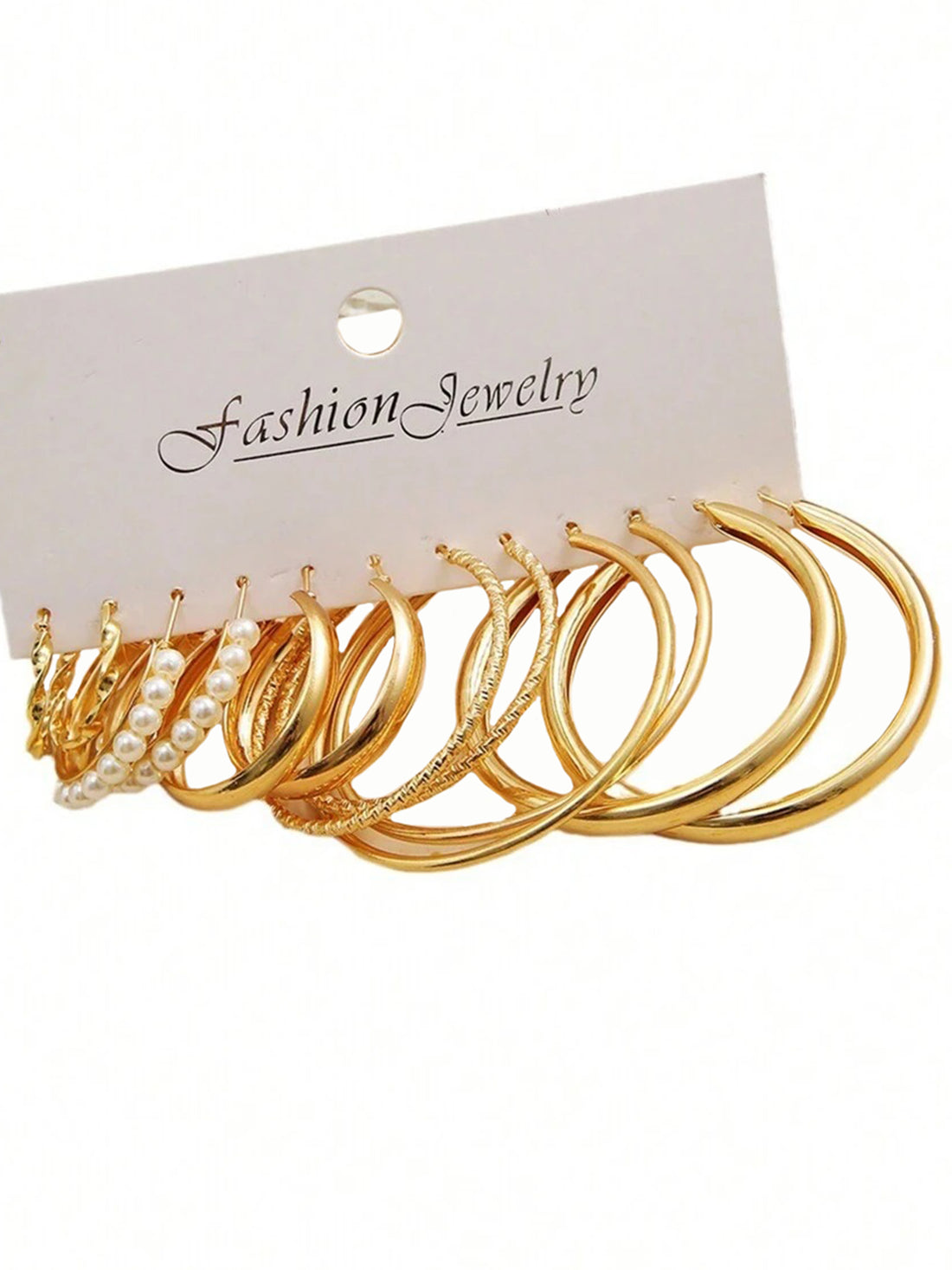 Bohey by KARATCART Gold Plated Set of 6 Pairs Contemporary Hoop Earrings for Women