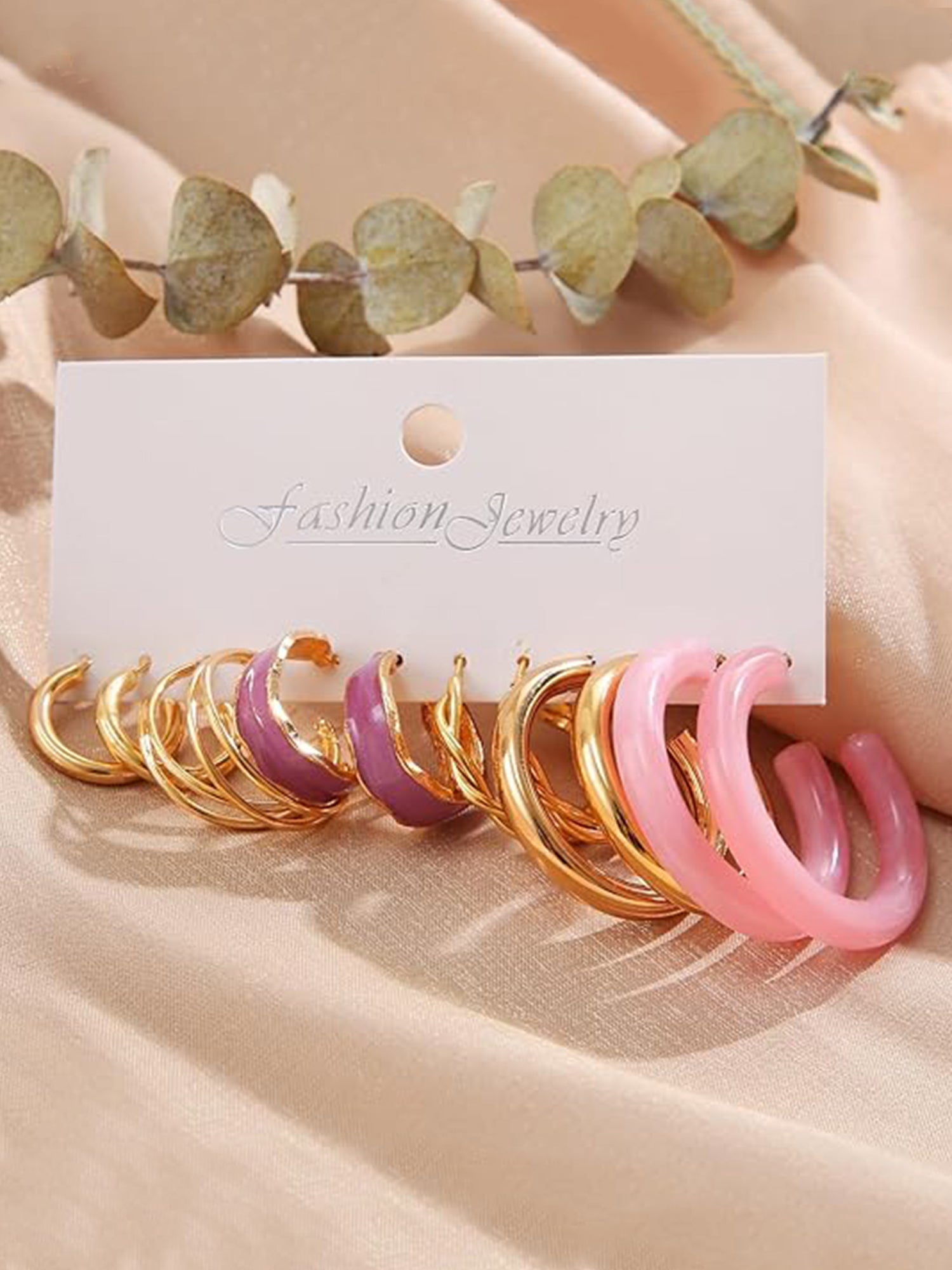 Bohey by KARATCART Fashion Earrings Gold Plated Combo of 6 Pairs Hoop Earring Set for Women