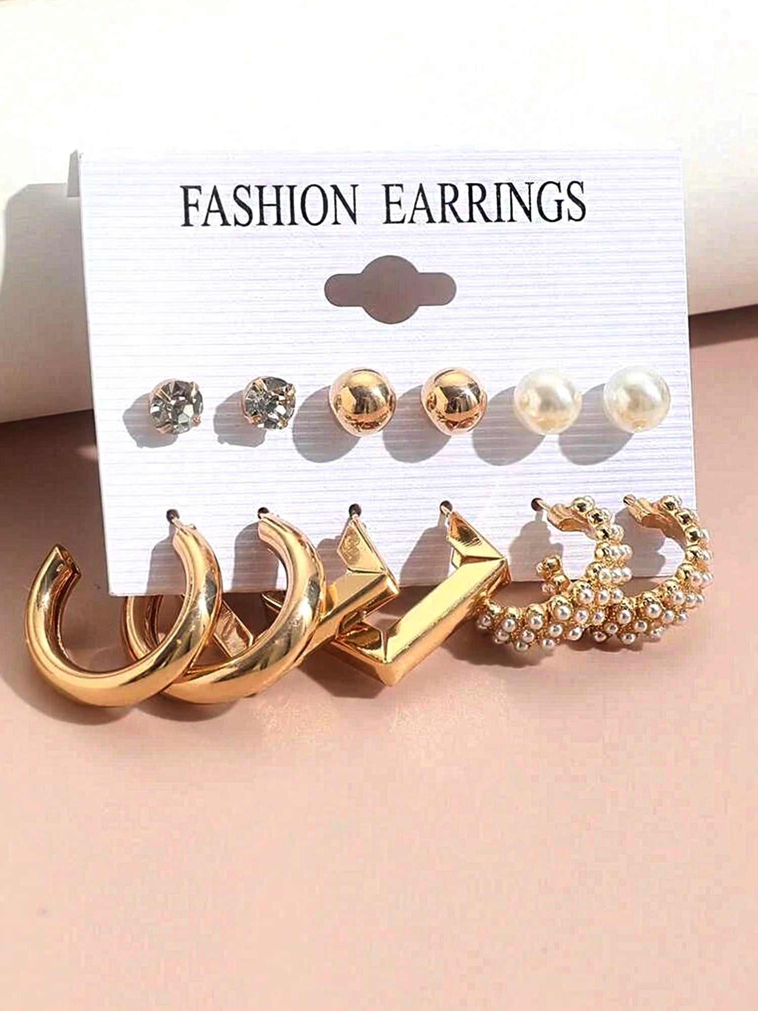 Bohey by KARATCART Combo of 6 Pairs Gold Plated Fashion Hoop and Stud Earrings Set for Women