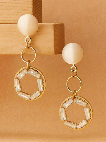 Bohey by KARATCART Gold-Plated Contemporary Gold Drop Earrings for Women