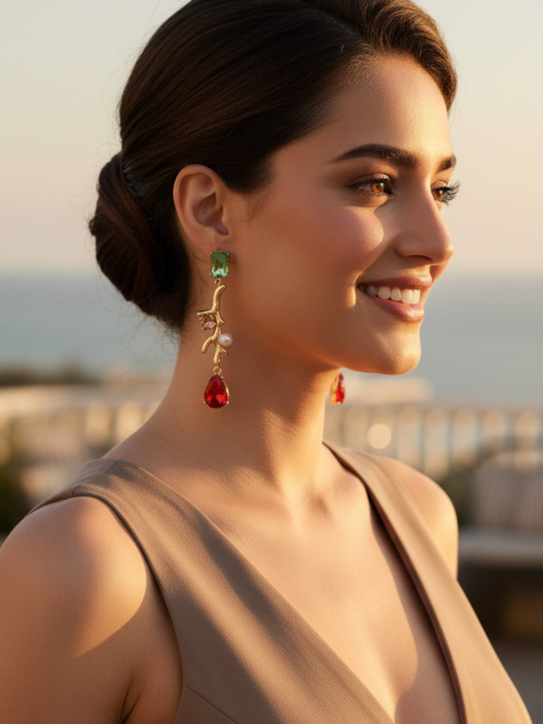 Bohey by KARATCART Gold-Plated Contemporary Drop Earrings for Women