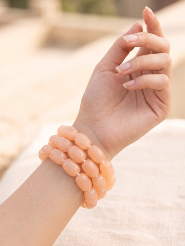 Pink Tumble Stone Beaded Bracelet for Women