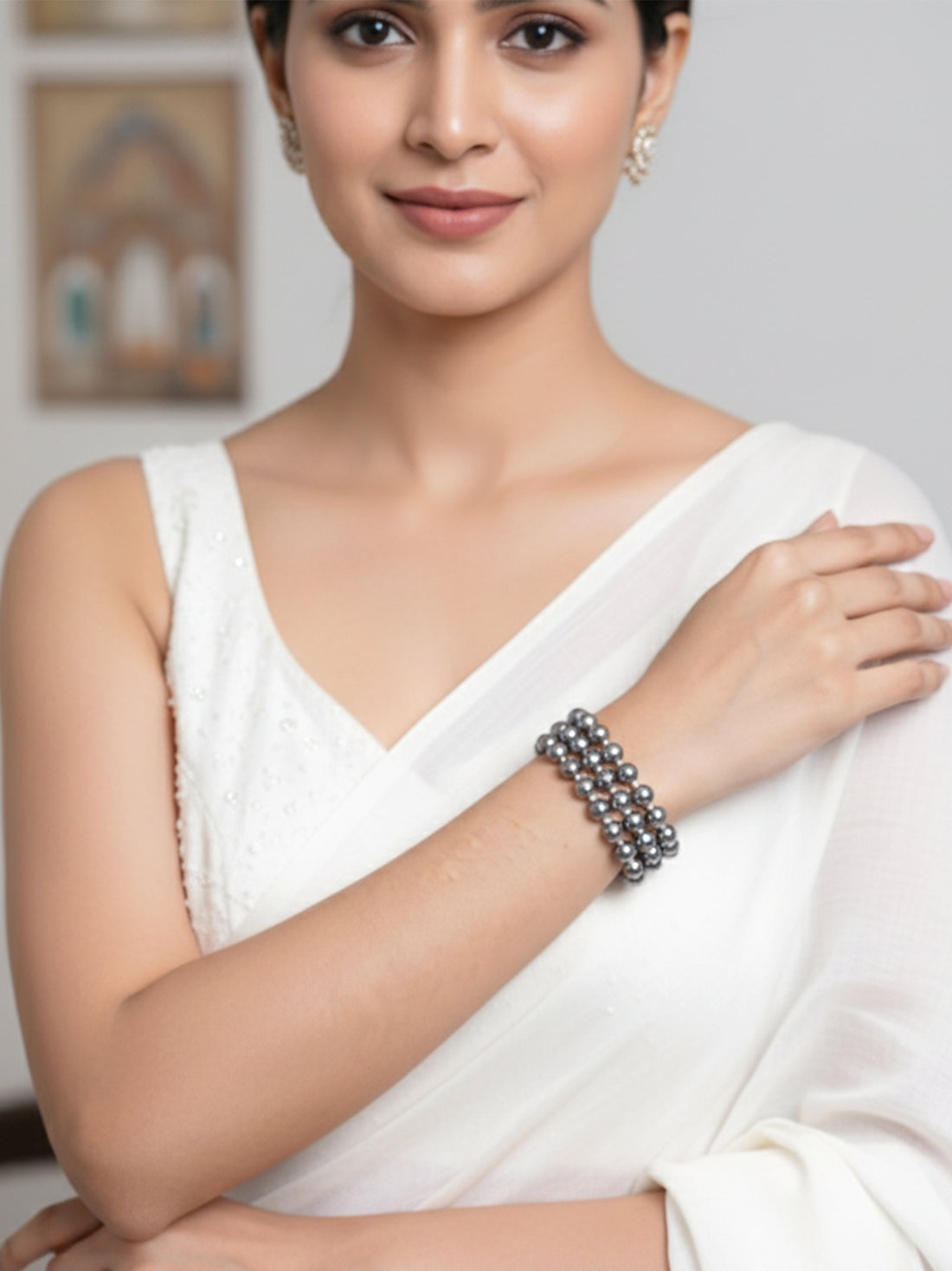 Grey Pearl Beaded Bracelet