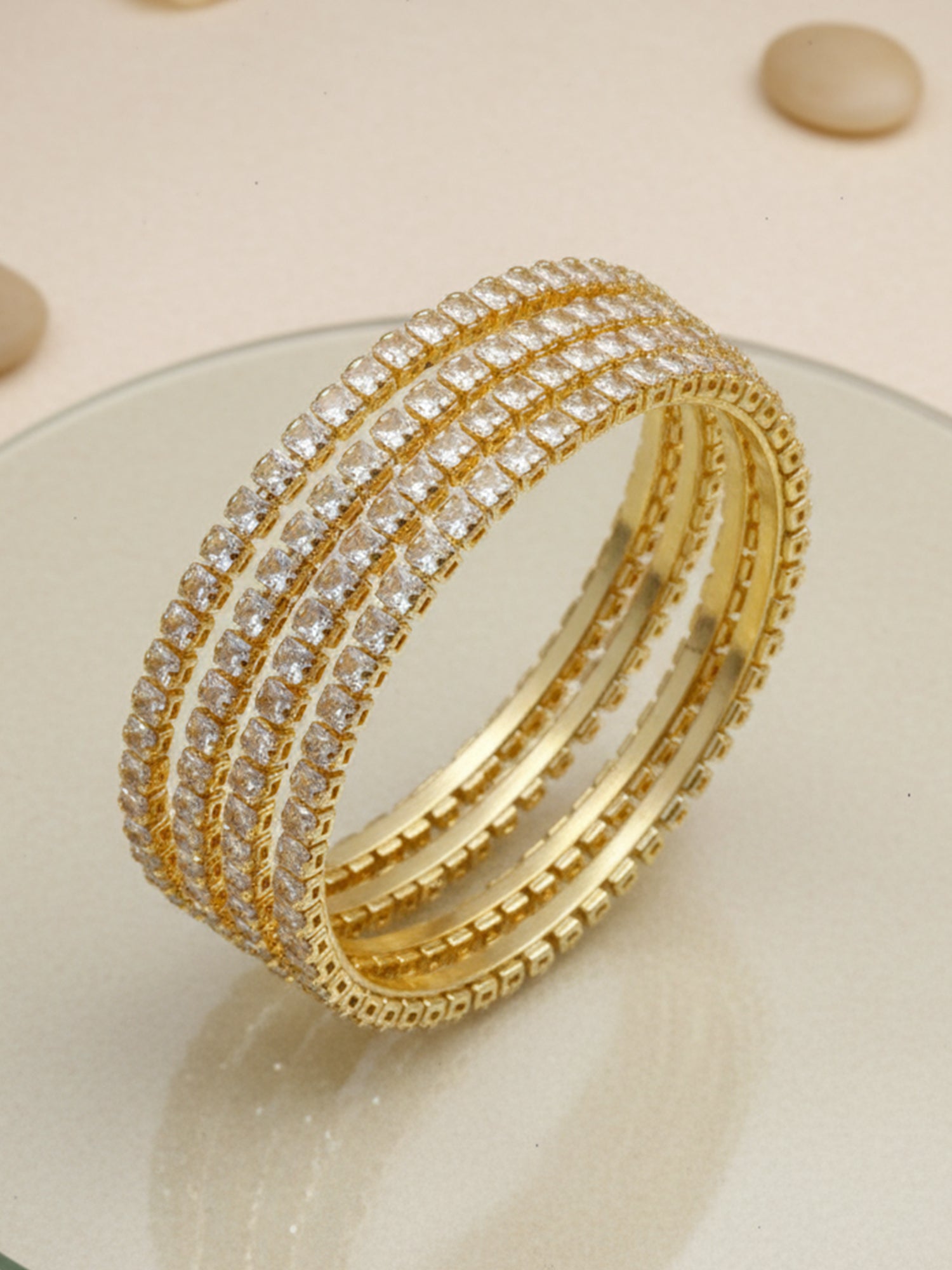 Karatcart Gold Plated AD Bangle Set for Women