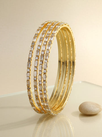 Karatcart Gold Plated AD Bangle Set for Women