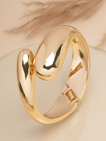 Bohey by KARATCART Gold Plated Designer Kada Bracelet for Women