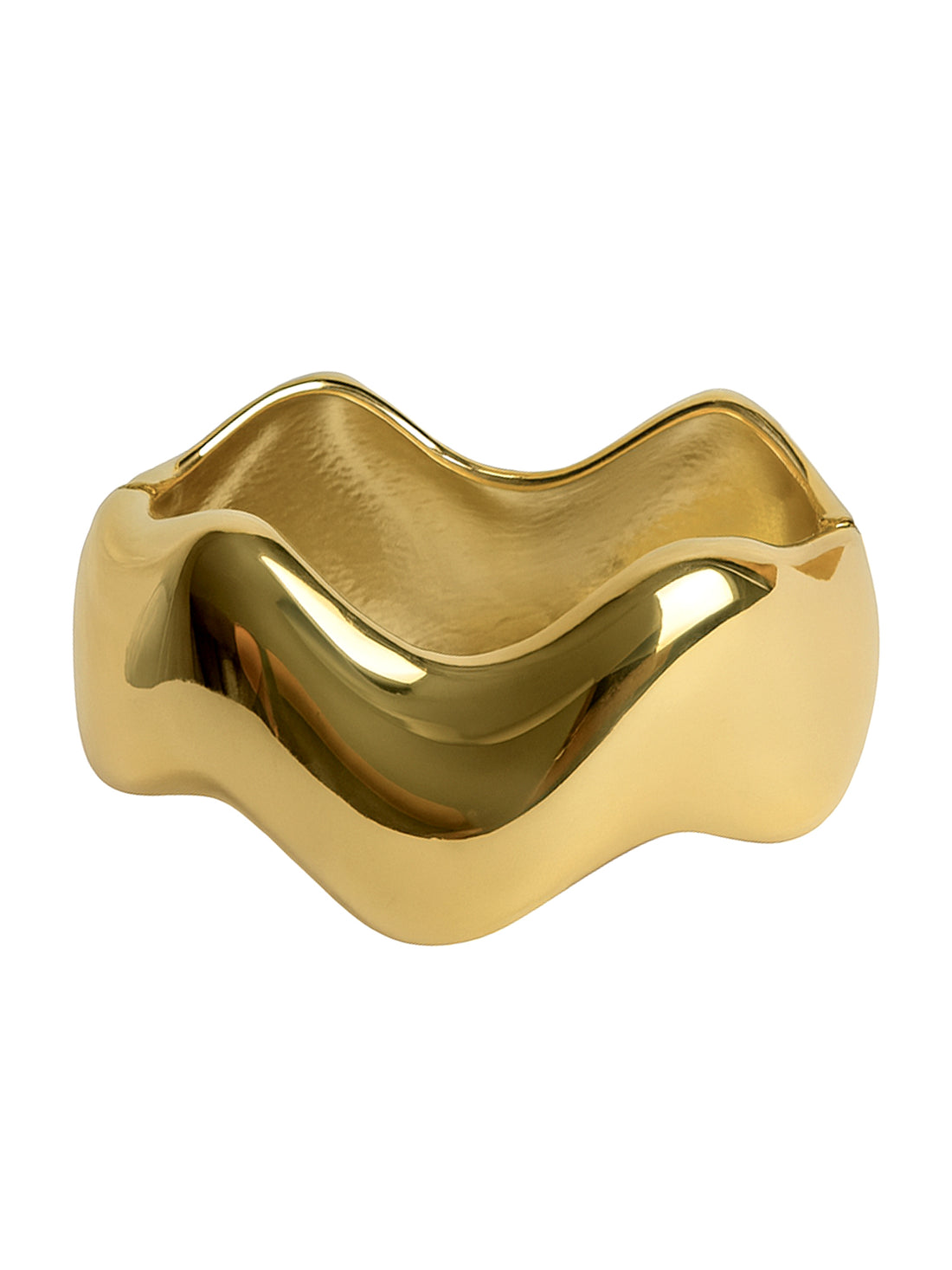 Bohey by KARATCART Elegant Gold-Toned Glossy Cuff Bracelet for Women