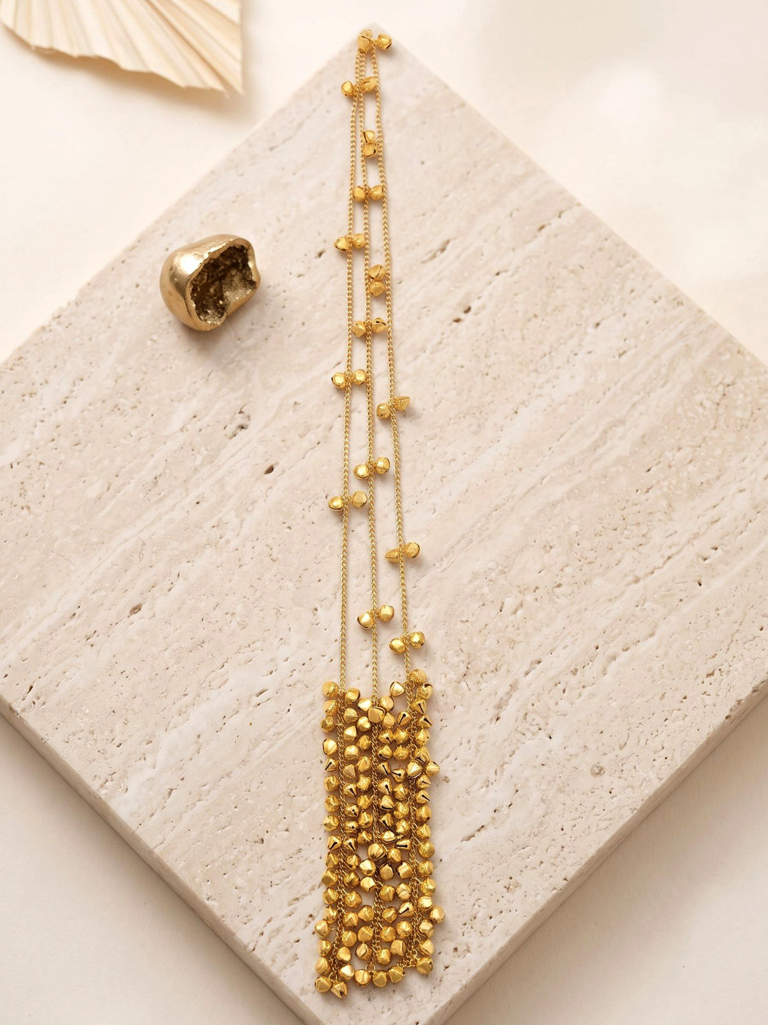 KARATCART Traditional Gold-Plated Multi-Layer Ghungroo Tassel Hair Choti for Women