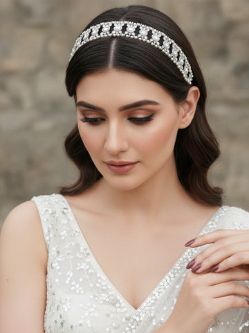 Women Silver-Toned Embellished Hairband
