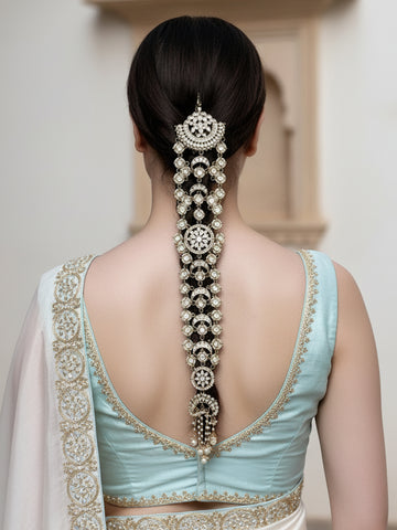 Karatcart Gold Plated Kundan Bridal Wedding Hair Braid Choti