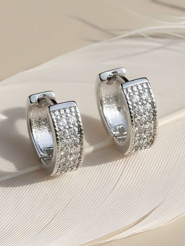 Platinum Plated Austrian Crystal Clip-On Earrings