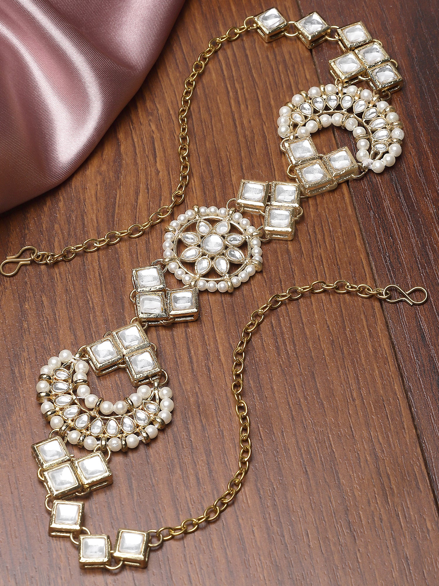 Karatcart Gold Plated Kundan Hairband for Women