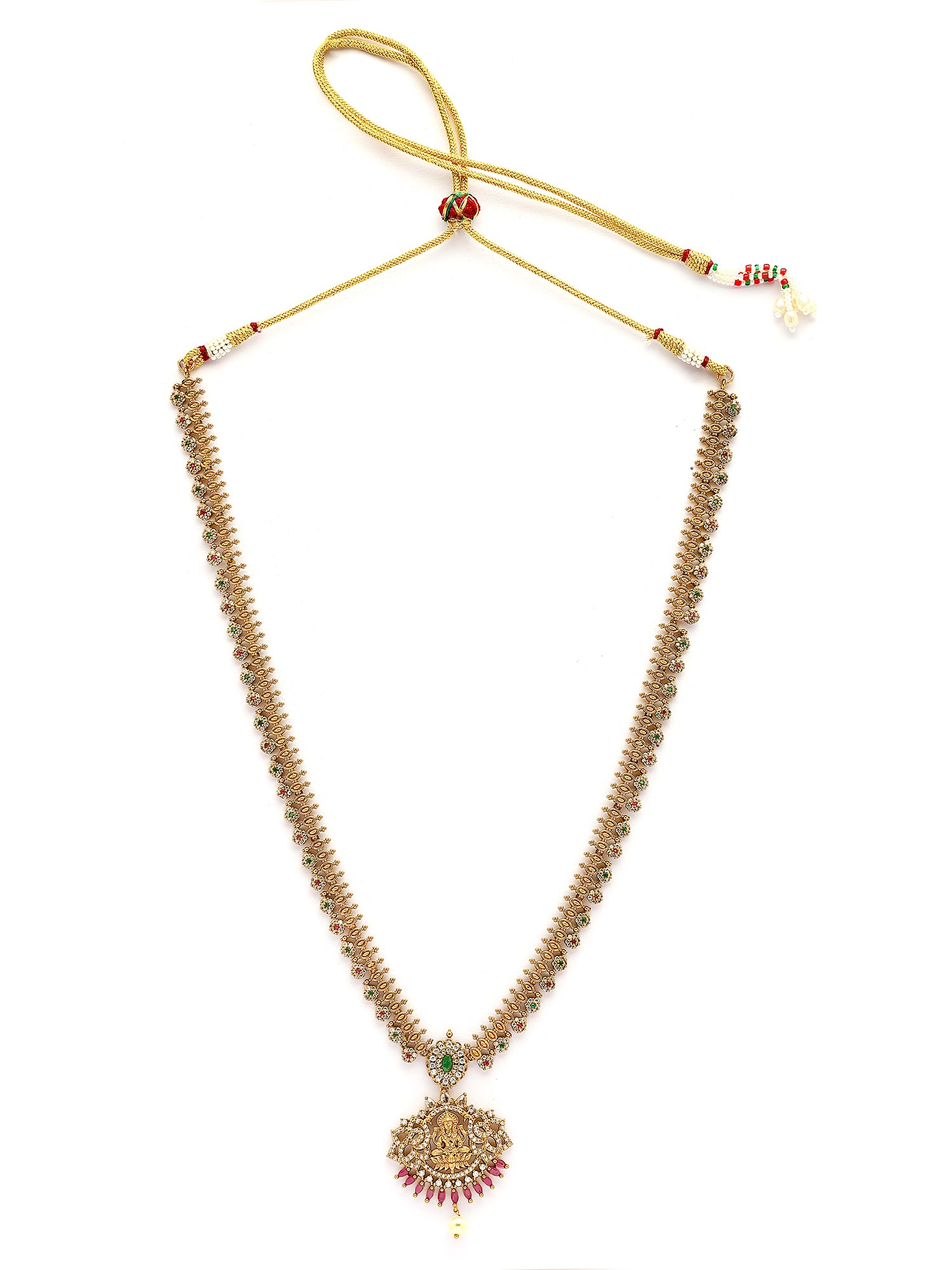 KARATCART Traditional Gold-Plated Laxmi Mata Rani Haar Temple Jewellery Set for Women - view 5