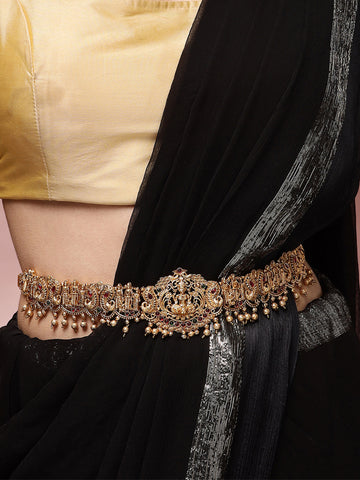 Karatcart Gold Plated Bhagwan Ram and Sita Mata Design Kamarbandh for Women