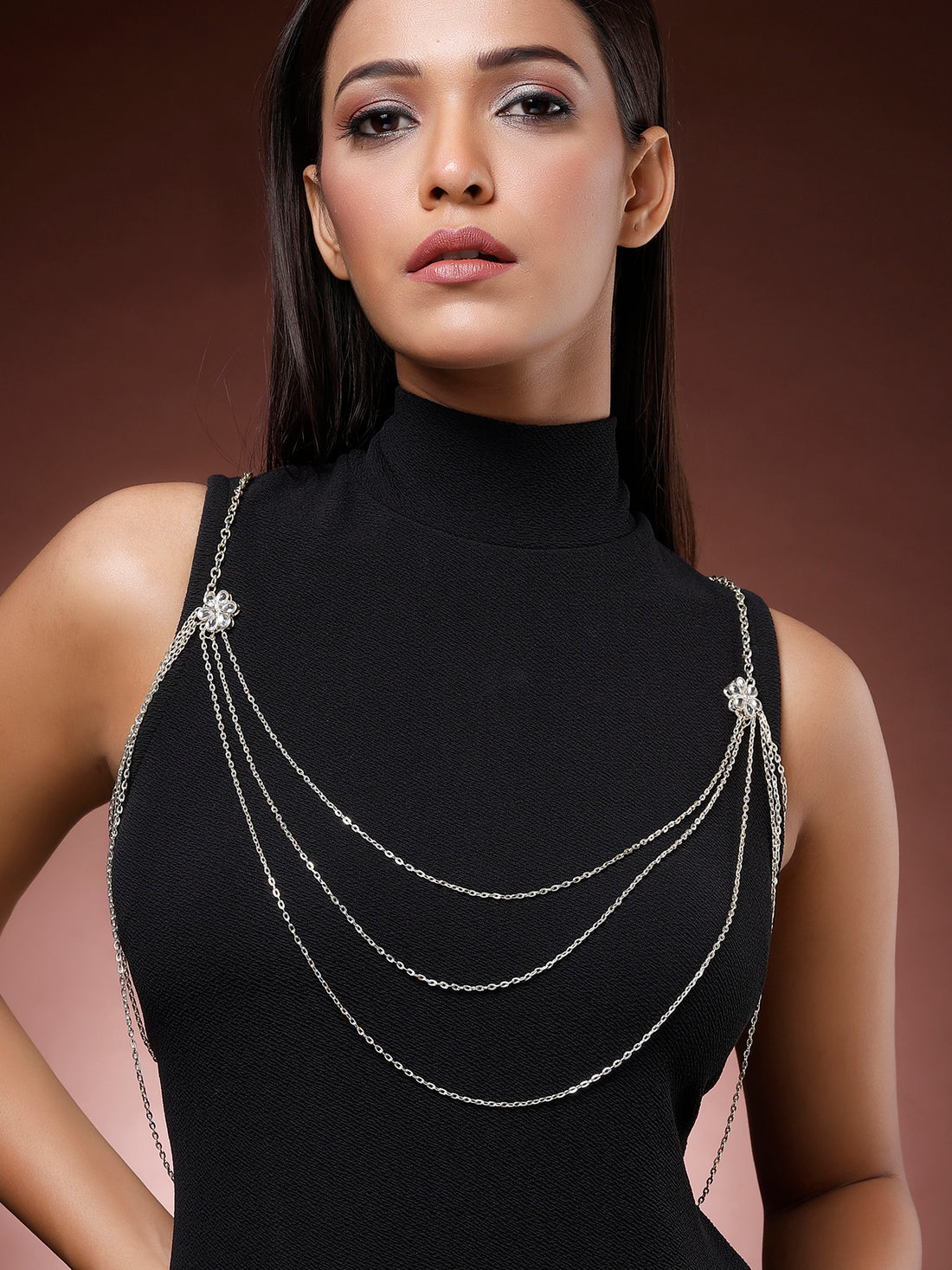 Bohey by KARATCART Gold Plated Kundan Body Chain for Women