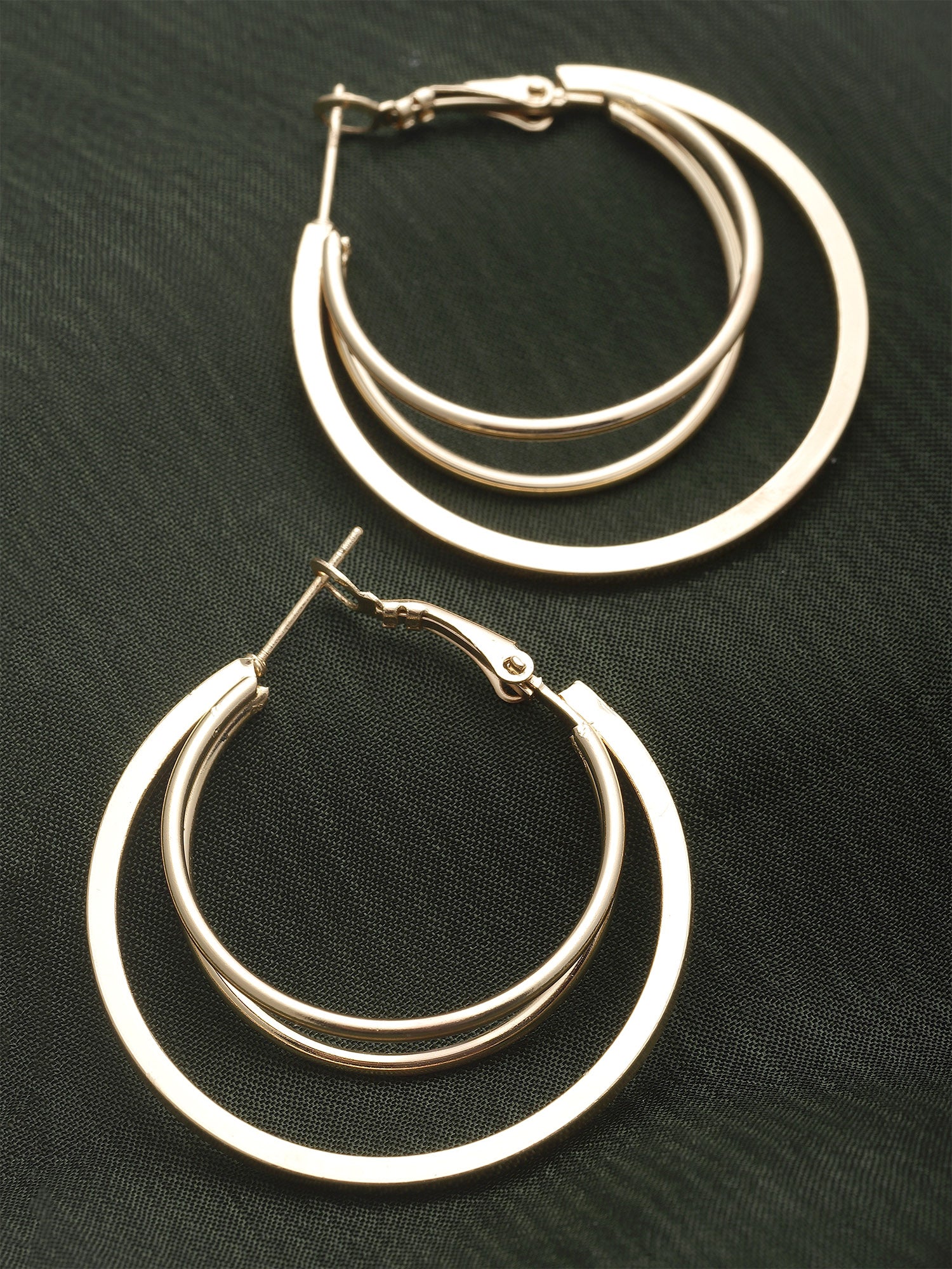 Bohey by KARATCART Gold Plated Large Hoop Earrings for Women
