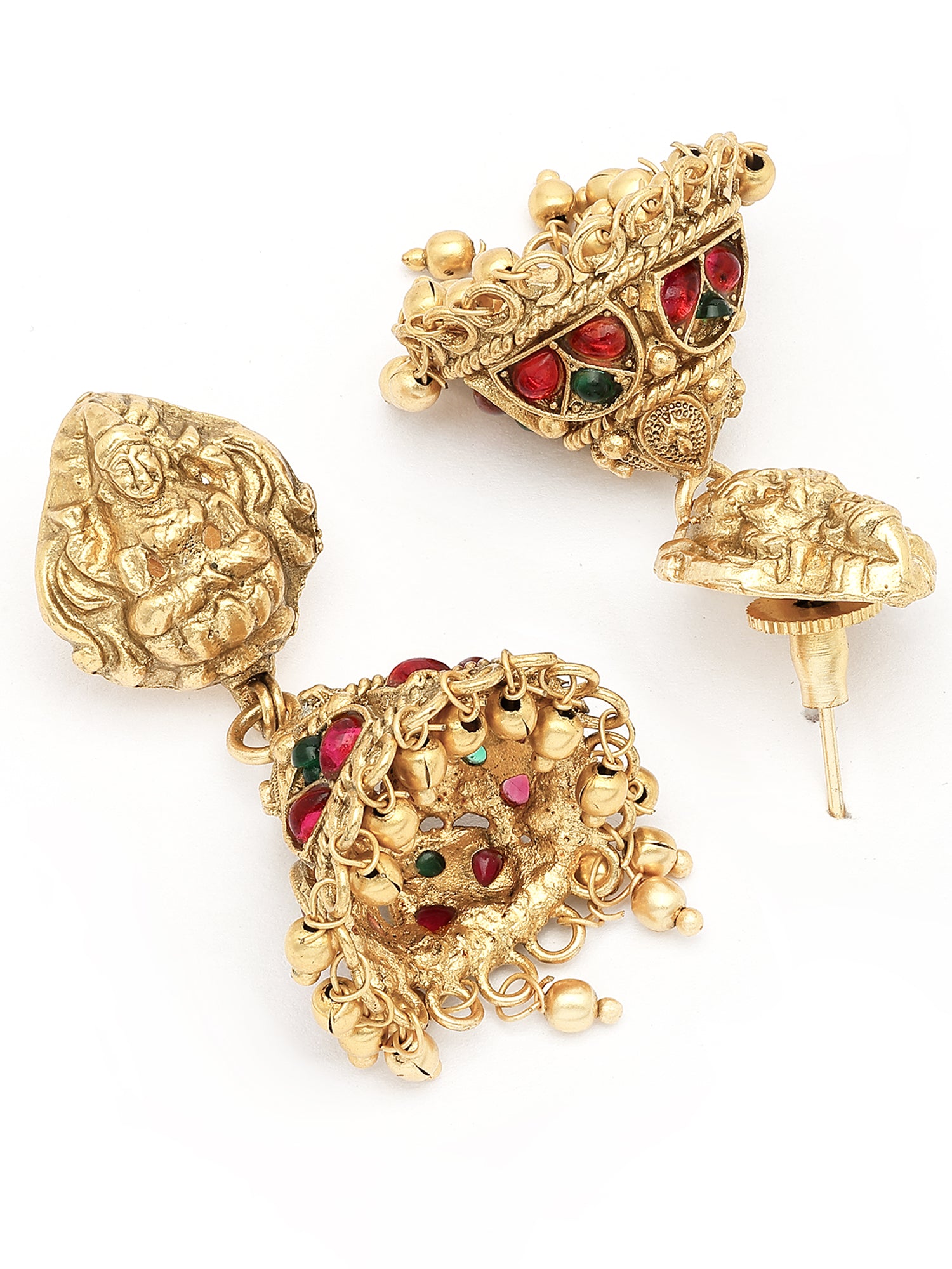 KARATCART Traditional Gold-Plated Laxmi Mata Temple Jewellery Set for Women - view 7