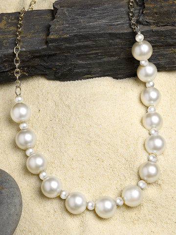 Bohey by KARATCART Round Pearl Classic Necklace for Women