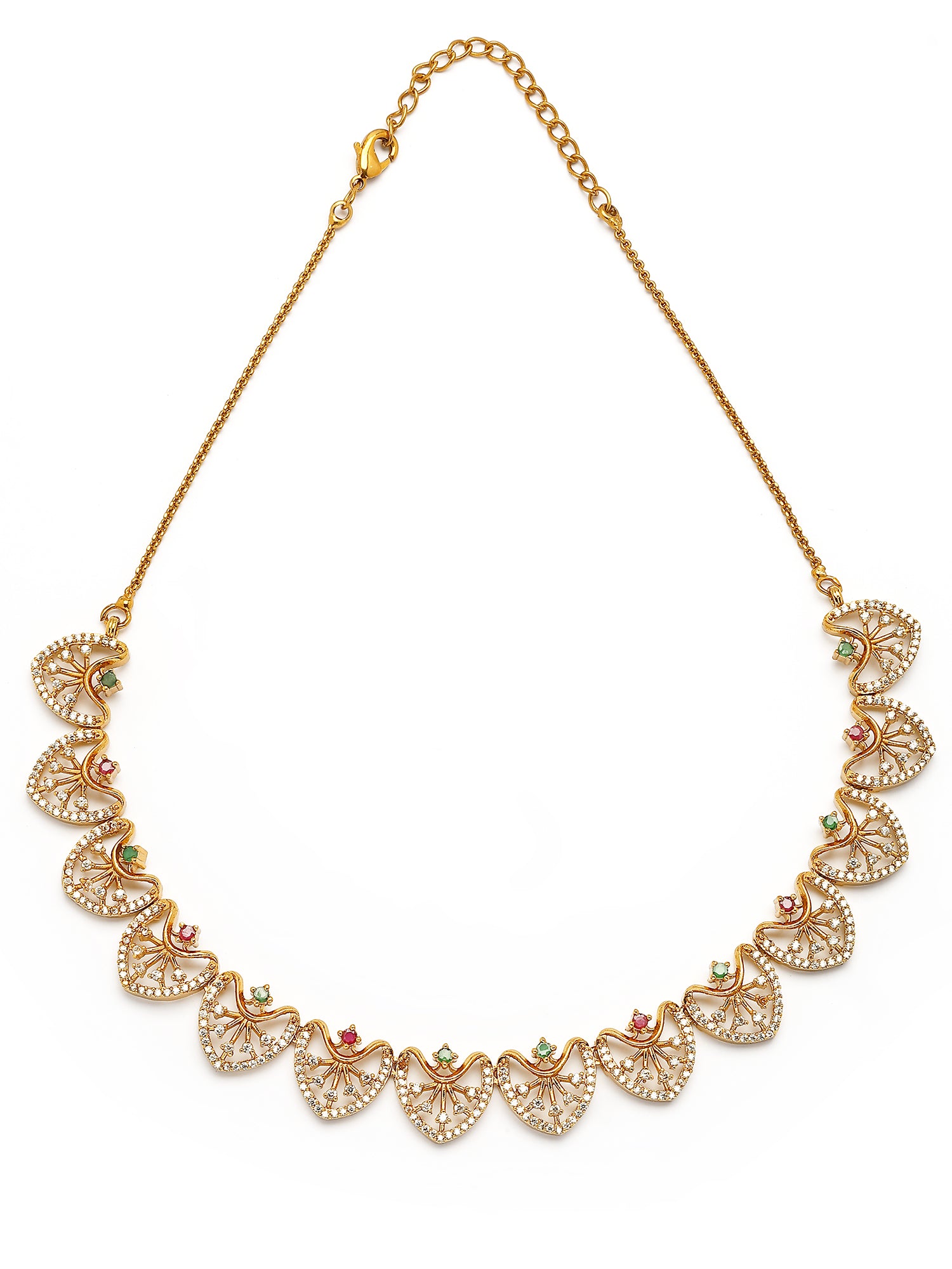 KARATCART Designer Gold-Plated American Diamond Jewellery Set for Women - view 5