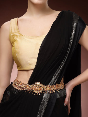 Karatcart Gold Plated Peacock and Laxmi Mata Design Kamarbandh for Women