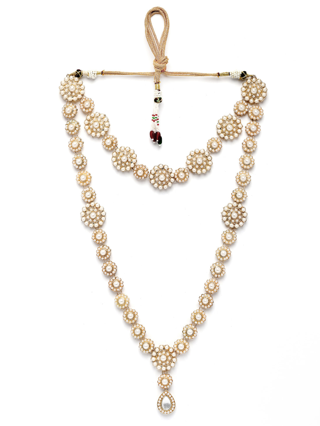 Karatcart Royal Gold-Plated Pearl Studded Kundan Maharaja Haar Necklace