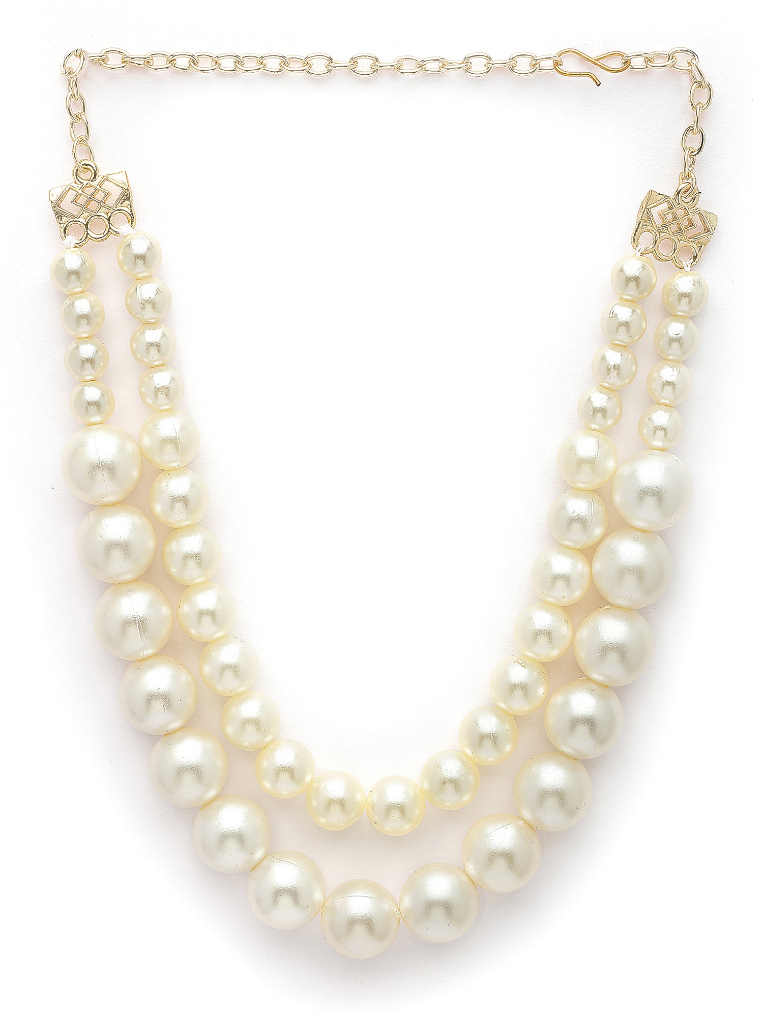 Karatcart Bohey Dual Layer Graduating Pearl Necklace for Women