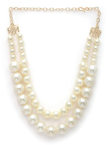 Karatcart Bohey Dual Layer Graduating Pearl Necklace for Women
