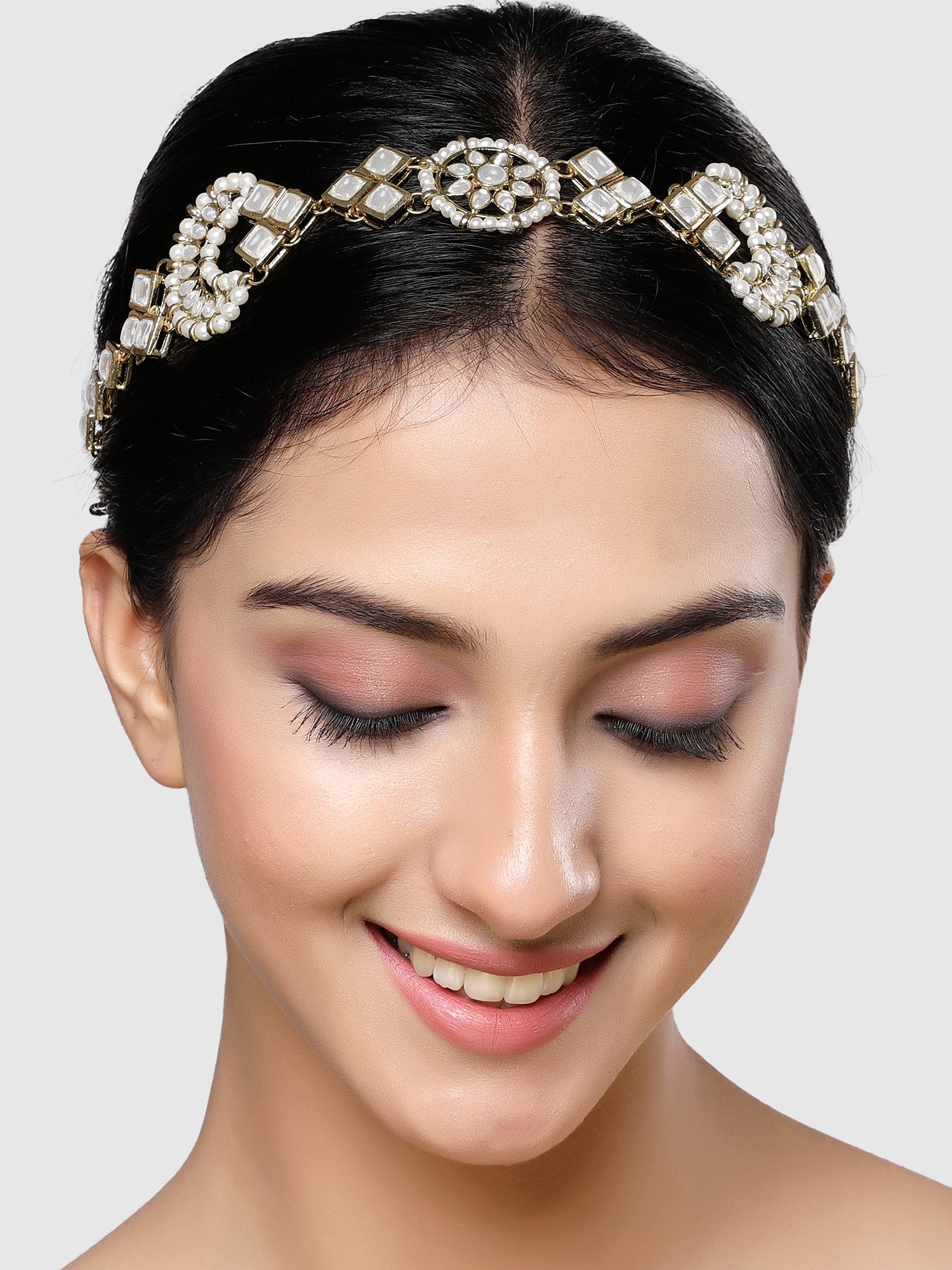Karatcart Gold Plated Kundan Hairband for Women