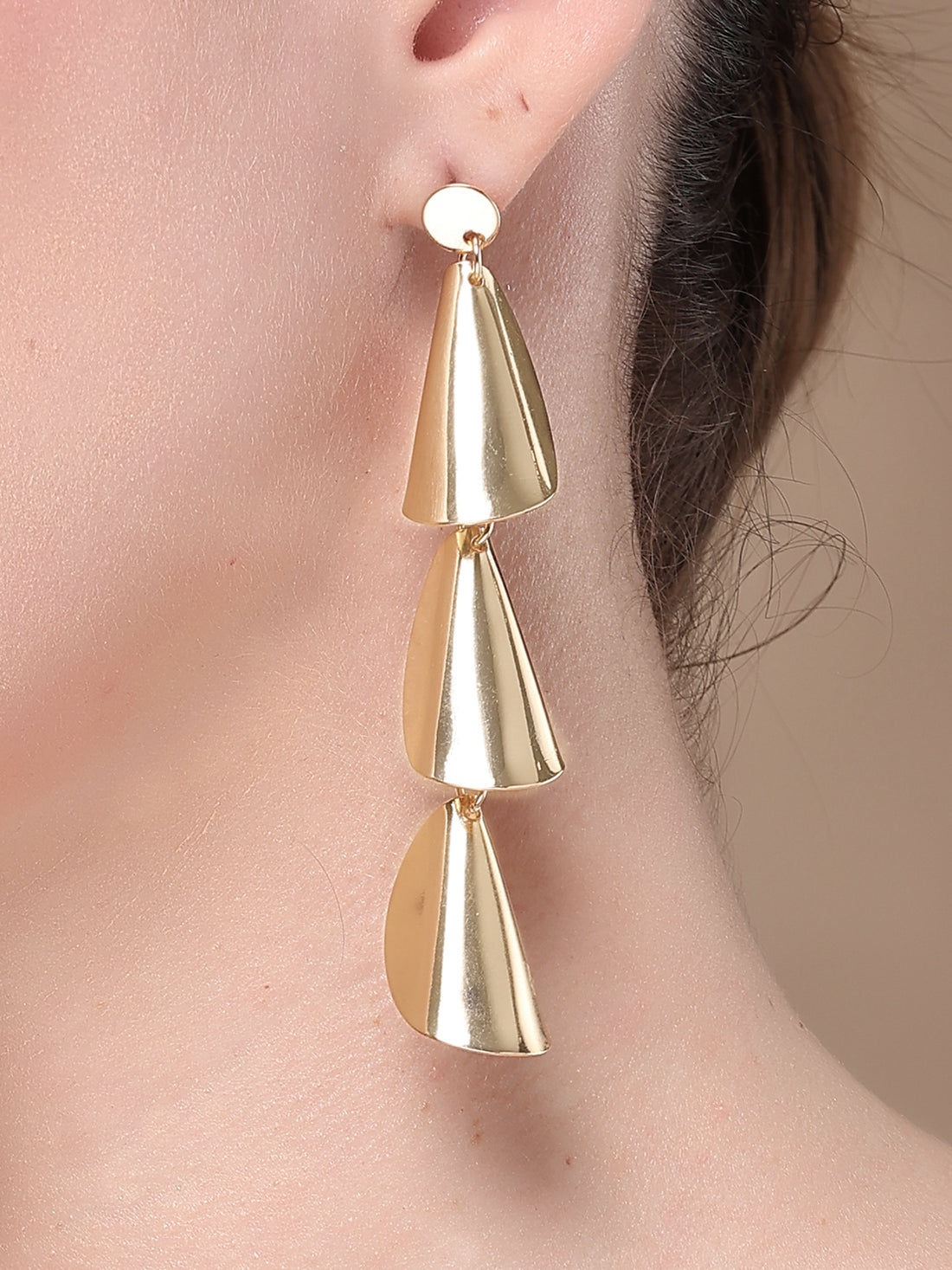 Bohey by KARATCART Gold-Plated Contemporary Drop Earrings for Women