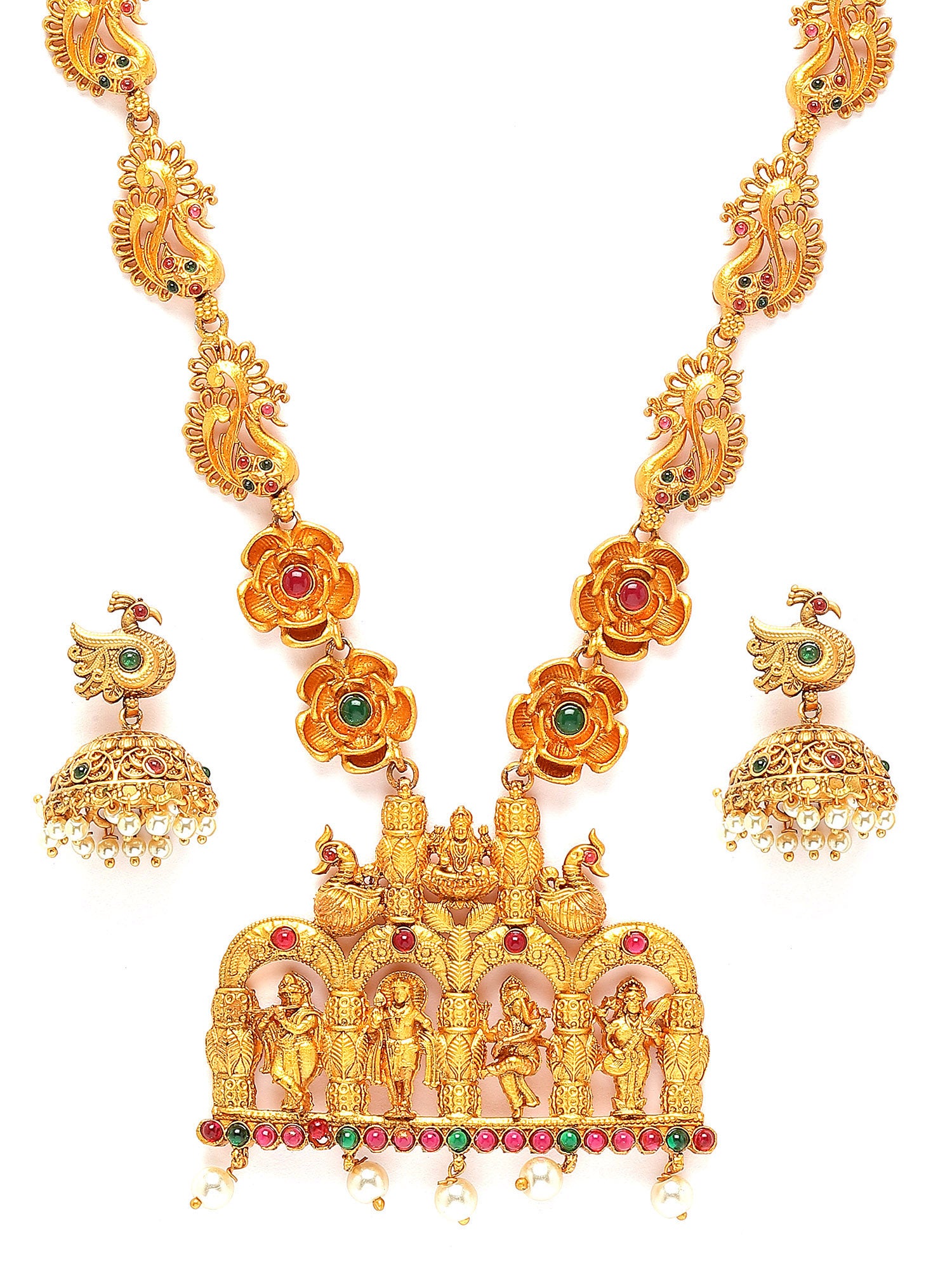 Karatcart Gold Plated Rani Haar Temple Jewellery Set for Women - Image 1