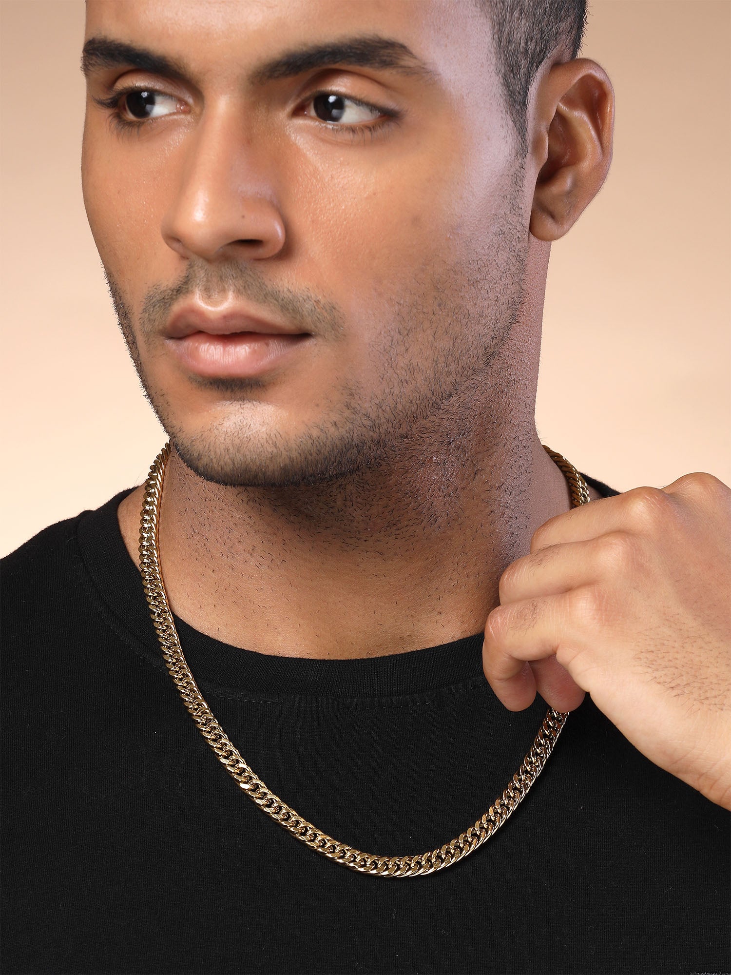 Bohey by KARATCART Men Gold Plated Link Chain Necklace