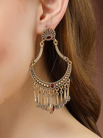 Karatcart Gold Plated Long Dangler Earrings for Women