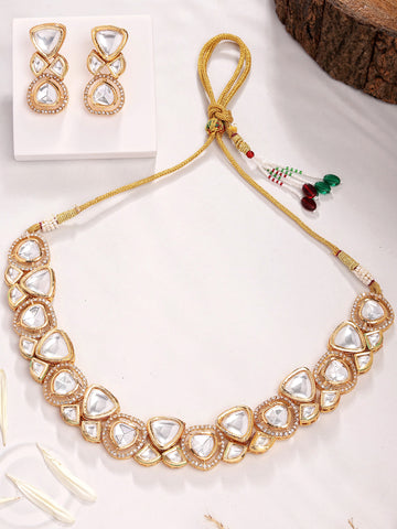 Karatcart Polki Kundan Jewellery Set for Women