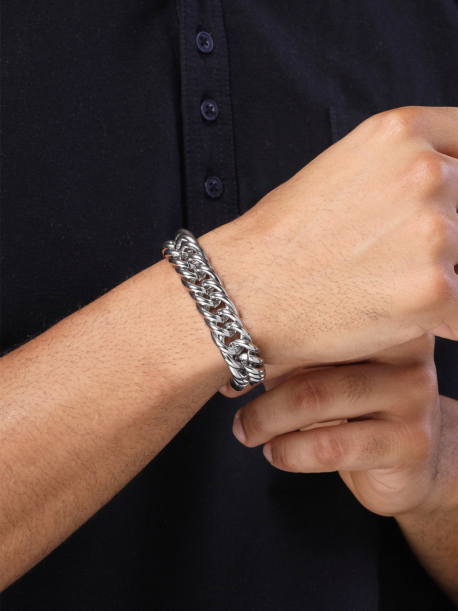 Bohey by KARATCART Men Leather Multistrand Wraparound Bracelet