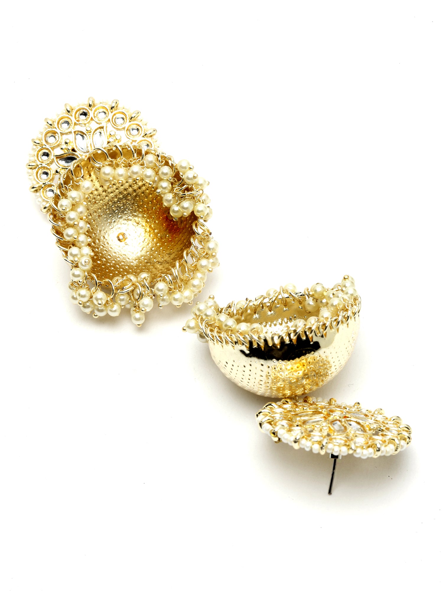 Karatcart Gold Plated Kundan Studded Jhumki Earrings for Women - view 5