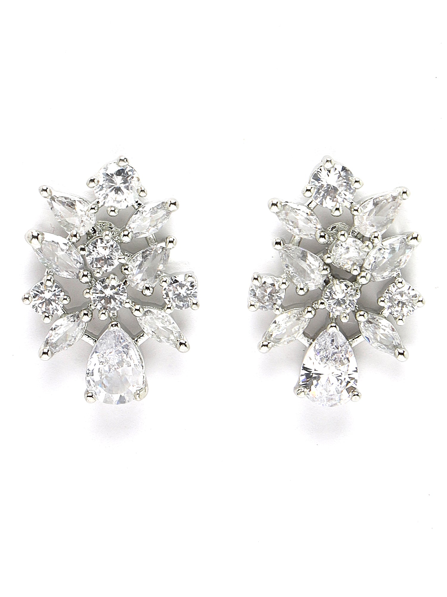 Karatcart Silver Plated American Diamond Necklace Set for Women - view 2