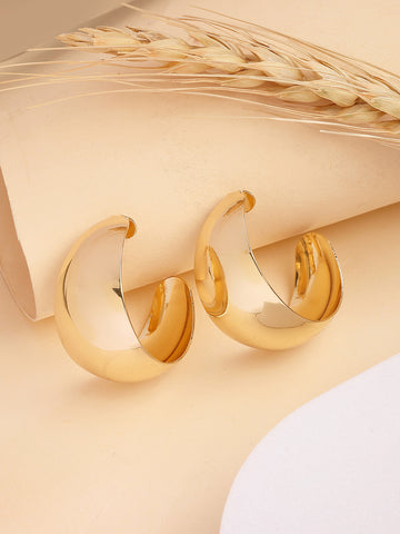 Bohey by KARATCART Gold-Plated Contemporary Hoop Earrings for Women