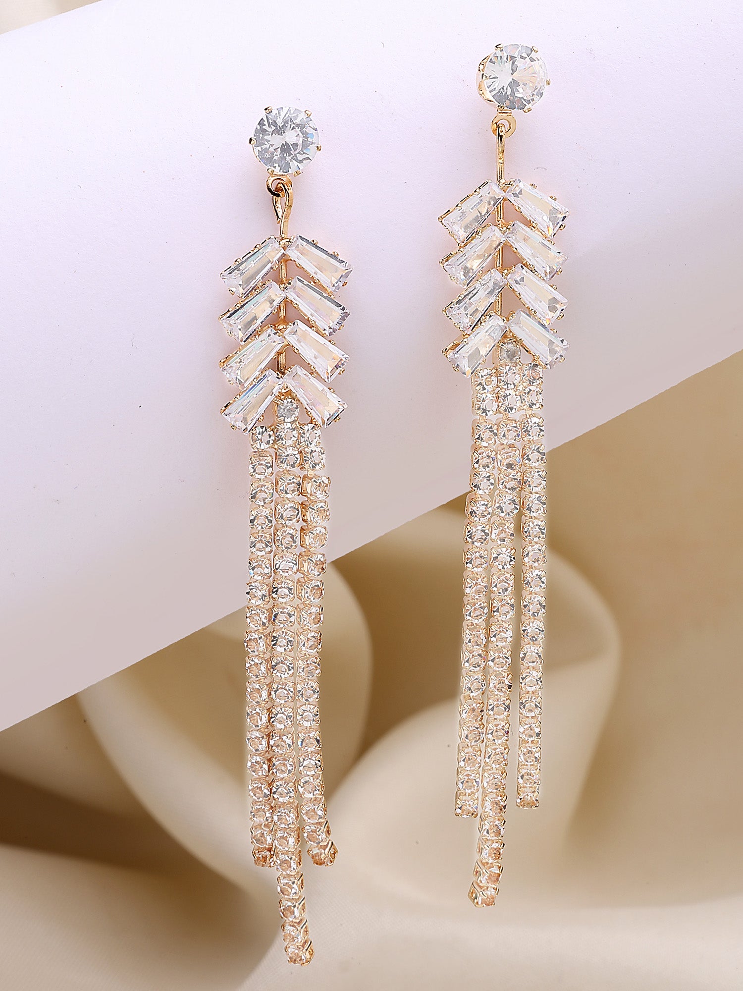Bohey by KARATCART Gold-Plated Contemporary Gold Drop Earrings for Women