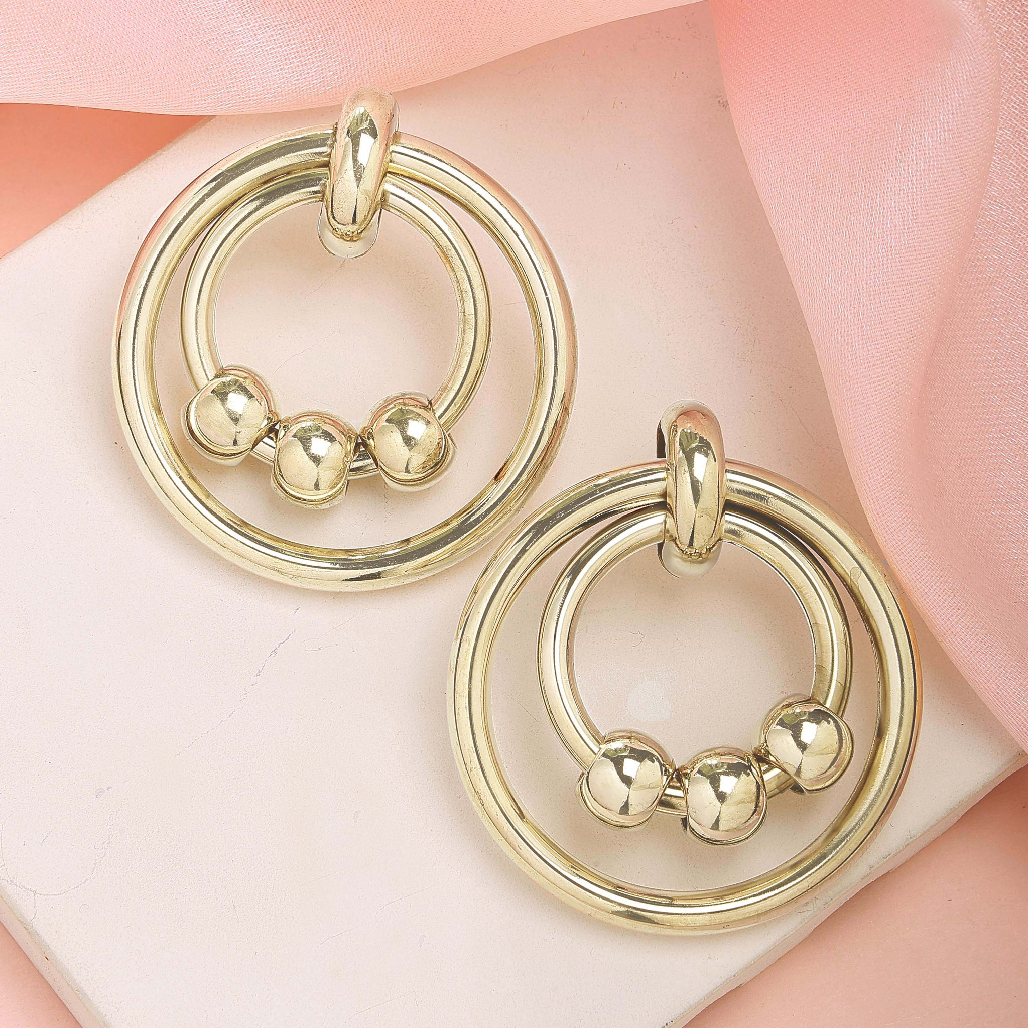 Bohey by KARATCART Gold Plated Contemporary Dangler Earrings for Women