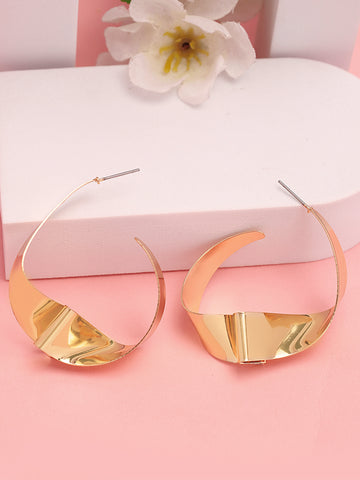 Bohey by KARATCART Gold-Plated Contemporary Hoop Earrings for Women