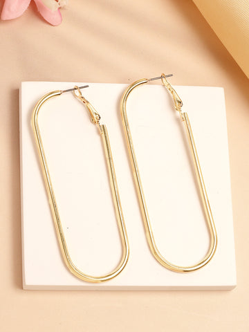 Bohey by KARATCART Gold-Plated Contemporary Hoop Earrings for Women